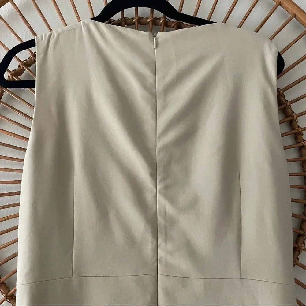Michael Kors Collection Made in Italy khaki wool sheath dress Size 14 - Picture 4 of 10